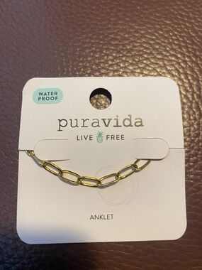 Pura Vida Gold Link Anklet